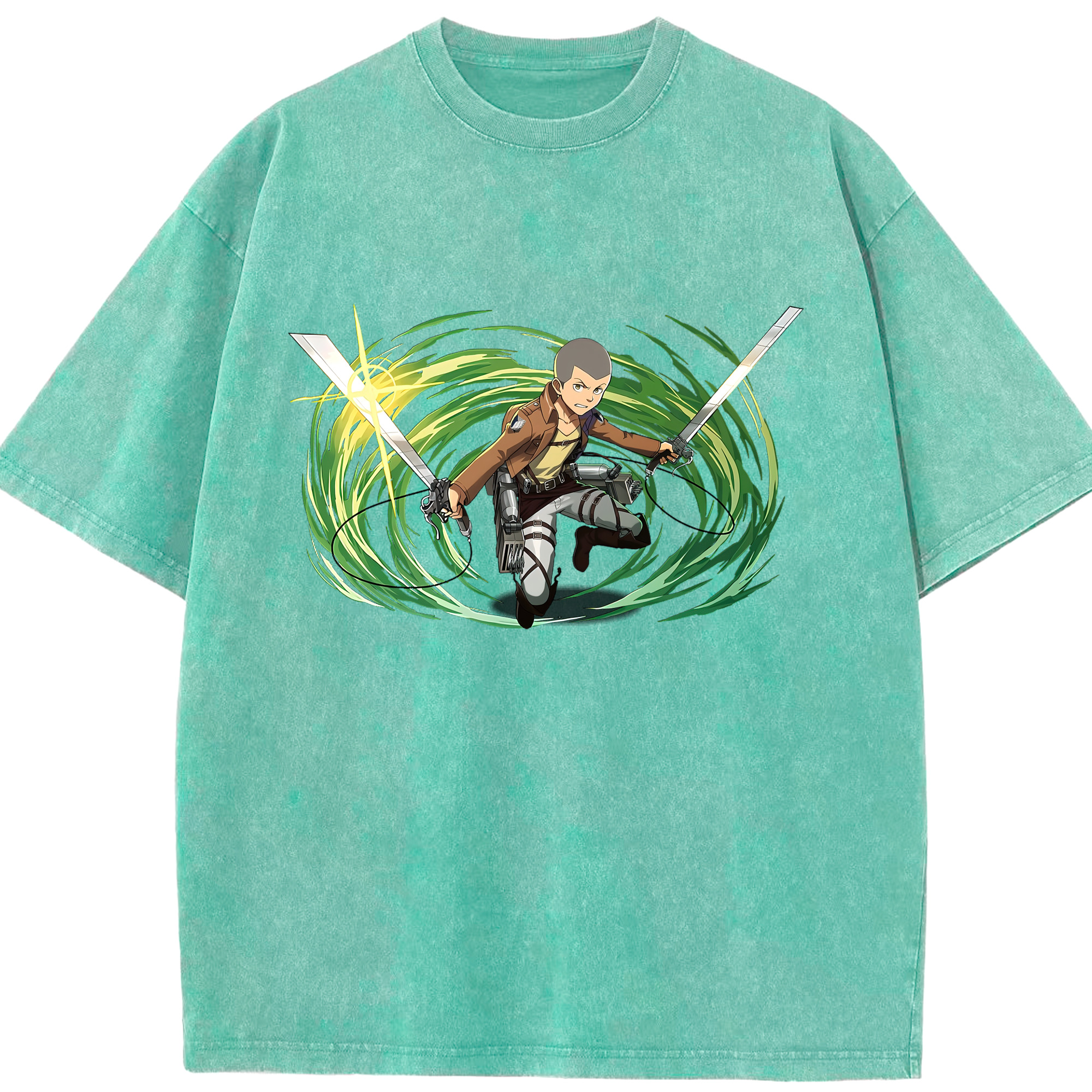 （画像用） 進撃の巨人 コニー·スプリンガー Attack on Titan Connie Springer 綿100% ヴィンテージ風 半袖Tシャツ（フロントプリント）